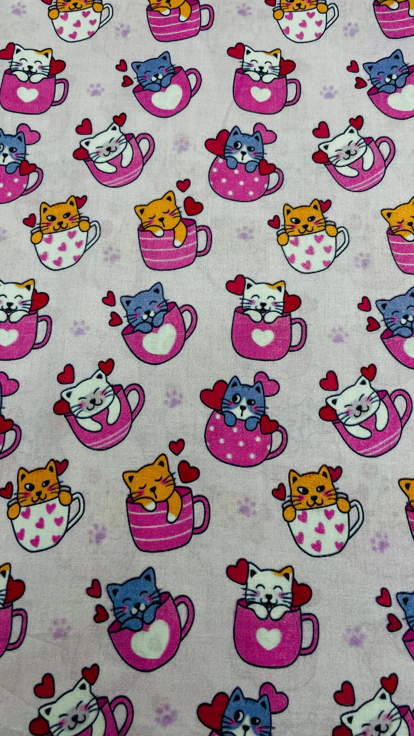 Cute Cats in Mugs Print A-Line Baby Dress - Pink