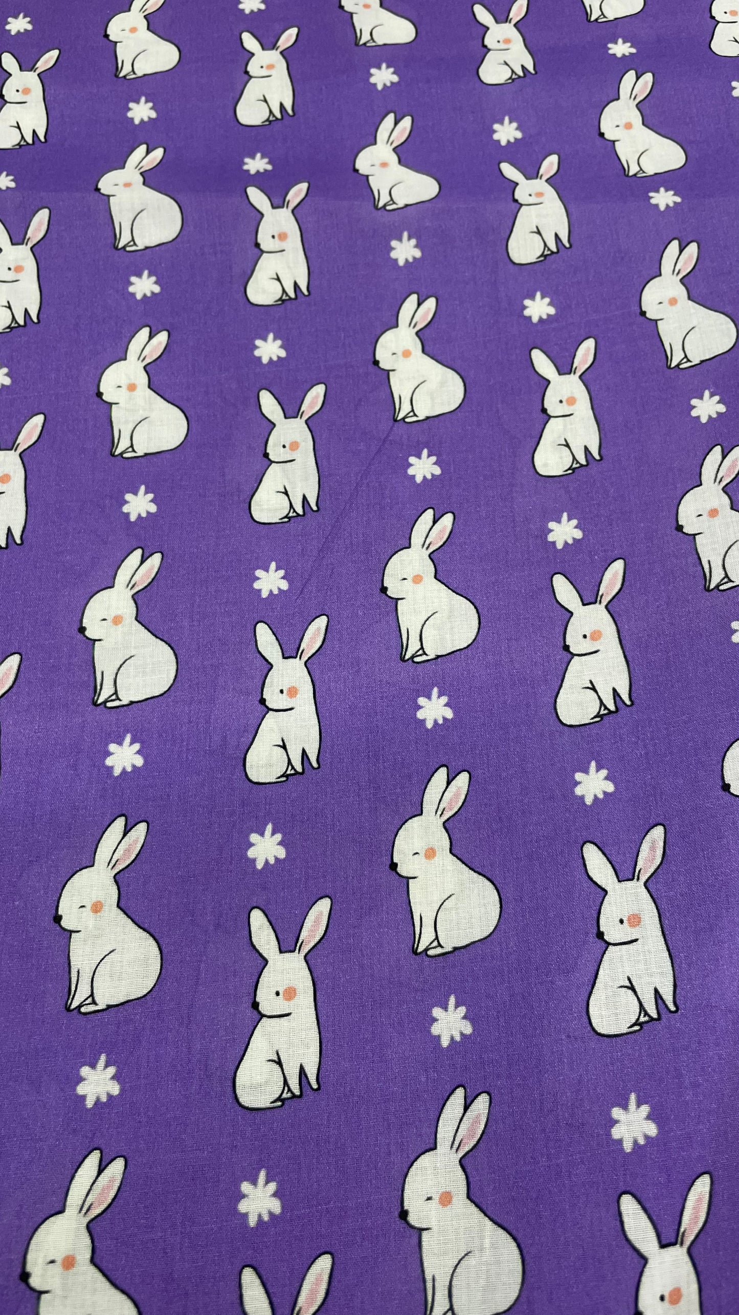 Adorable White Bunny and Flower Print A-Line Dress for Girls